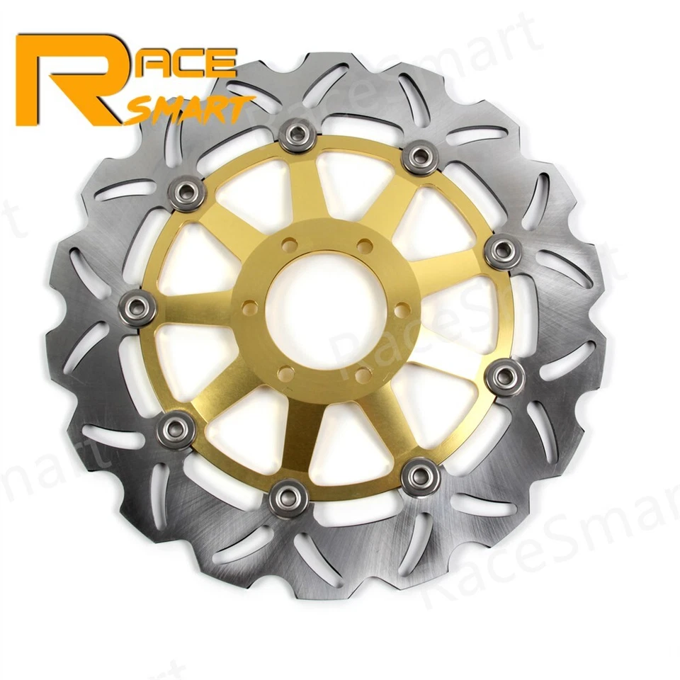 Rotores de disco de freno delanteros dorados para Yamaha FZR600R 1990-1995 FZS600 Fazer 1998-2003 Foto 3 de 4