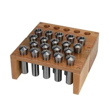 JET 19-PIECE MILLING MACHINE METRIC SIZE R-8 COLLET SET 650135 R8 COLLETS
