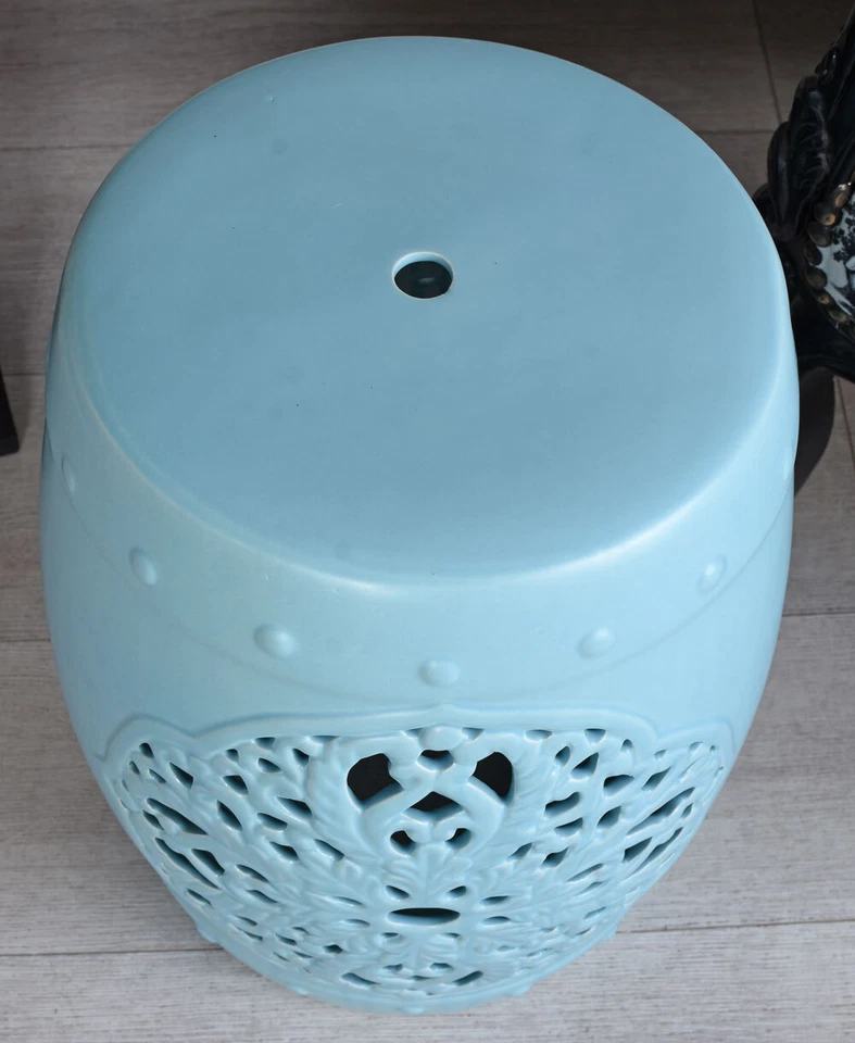 Sitzhocker Porzellan Keramikhocker Deko Gartenhocker Chinoiserie Hocker Asien - Bild 4 von 4