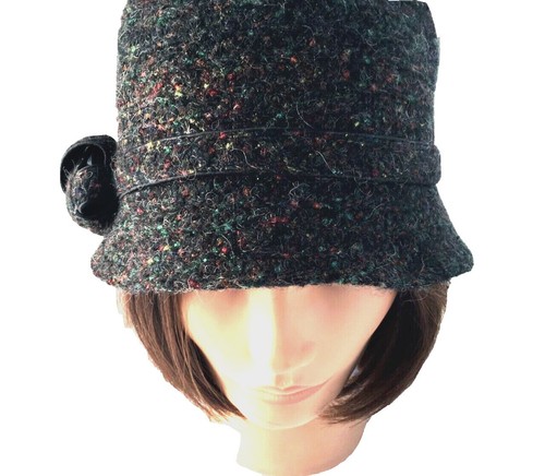 Betmar Womens Herringbone Wool Blend Cloche Boho Retro Hat  display picture 2