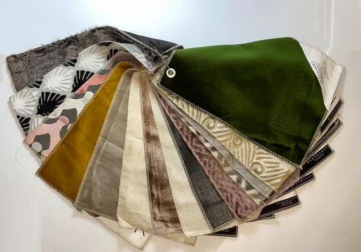 LOT 15 BERNHARDT Collection VELVET STYLE FURNITURE Textile 18 x 13 in Swatches - Image 2 of 4