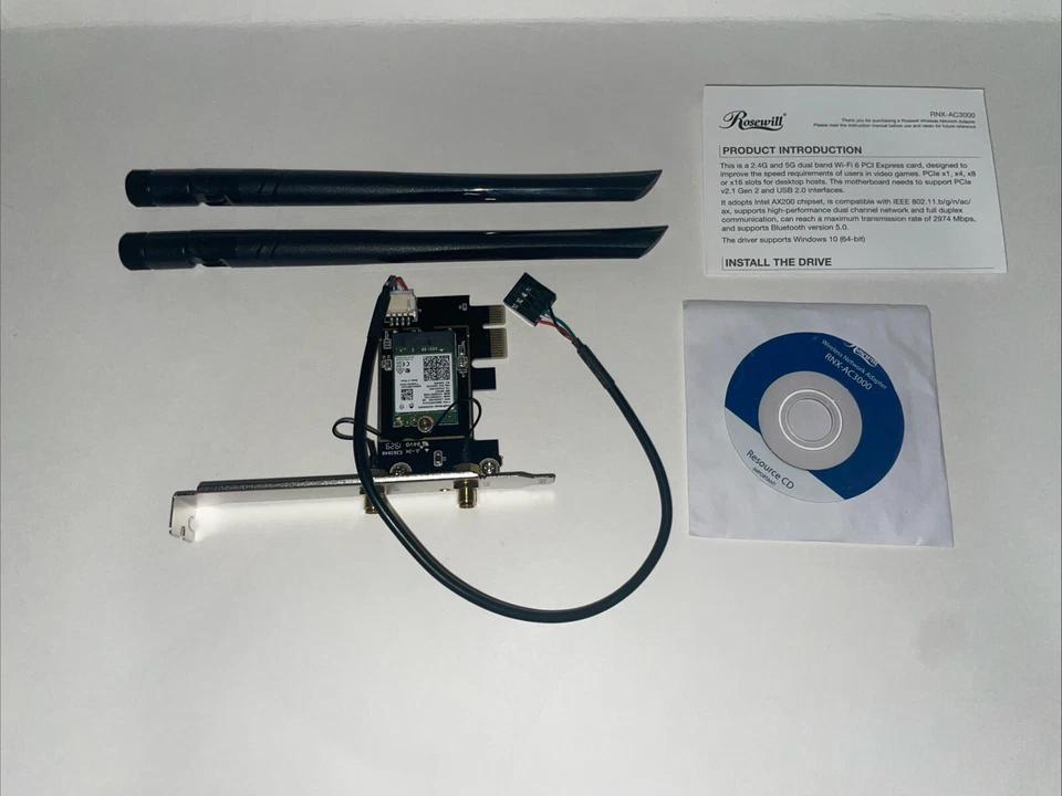 Rosewill PCI-e WiFi 6 Network Card - Image 2 of 2