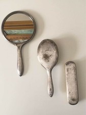 Set da toilette vintage specchio e spazzole