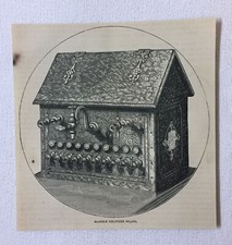 Gravure magazine 1872 ~ SUPPORT DE TIRANT D'EAU EN MARBRE D'UNE FONTAINE À SODA