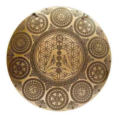 21 Zoll 7 Chakra geschnitzter Gong, Chakra Heilung, Meditation Gong, Klangthe...