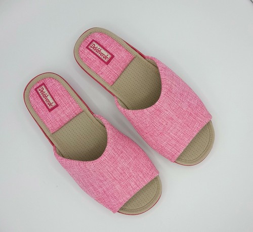 Ladies Scuff Slipper - DeValverde 9197 PIP - Pink Grey Tan - Picture 6 of 10