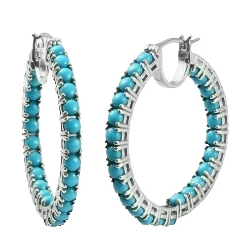 Plantas y Flores Pendientes de Moda Aro Blanco