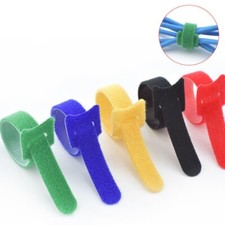 50PCS Microfiber Cloth Cable Straps Hook Loop Reusable Fastening Wire Cable Ties