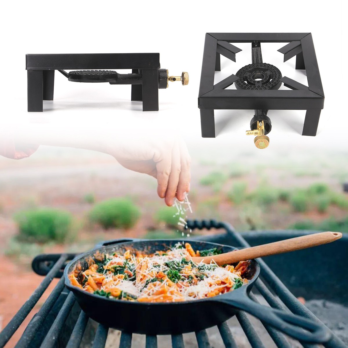 Single Propane Gas Boiling Ring Burner Outdoor Camping Stove BBQ Cooker  Iron LPG | eBay