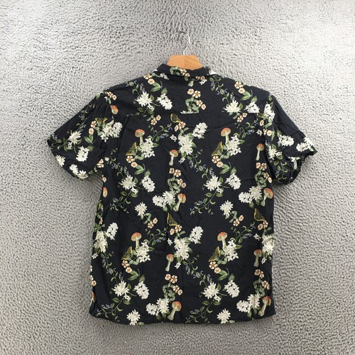 Pacsun Button Up Shirt Mens M Black Floral Short Sleeve Collared Button Front - Picture 7 of 14