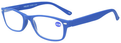 Matte leichte Kunststoff-Lesebrille FEELING mit Federscharnier in Blau | NEU