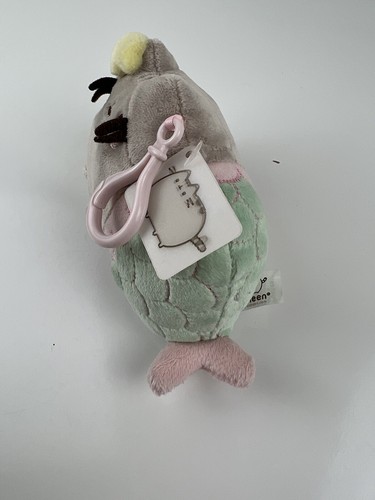 NWT Pusheen Pink Green Mermaid Backpack Clip Keychain Mini Plush Stuffed Animal - Picture 9 of 15