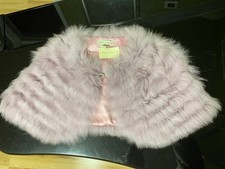 NEW Lord Taylor vintage fox fur stole wrap light purple