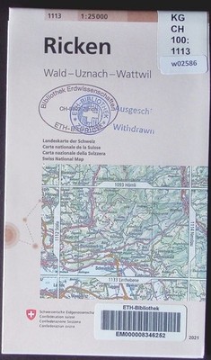 Ricken. Wald - Uznach - Wattwil. Landeskarte der Schweiz; Blatt 1113, Edition 20