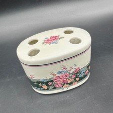 Vintage Toothbrush Holder Croscill Granada Bathelle Japan 80s Cottage Floral