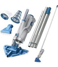 KOKIDO 2025 cordless pool vacuum, 72” pole, 16GPM suction, 2 heads, filters.