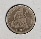 1891-P Seated Liberty Half Dime Very Good-Looking Philadelphia Mint Coin!!!