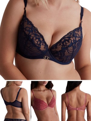 Aubade Feeling Myself Bra Moulded Push Up Plunge Underwired Bras Lace Luxury