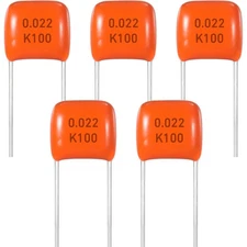 Sound harbor Orange Guitar Capacitor for Electric Bass .022 uF 5psc... 