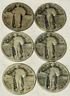 90% Silver Standing Liberty Quarters Lot of 6 Coins 🔥