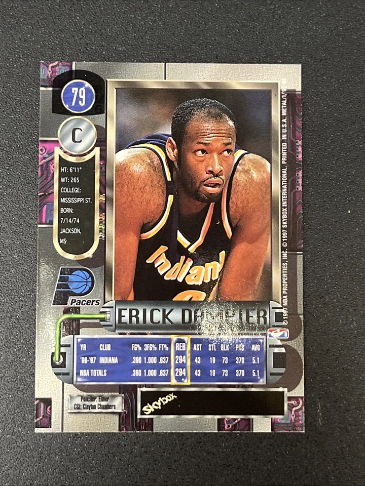 1997 Metal Universe #79 Erick Dampier  - Image 2 of 2