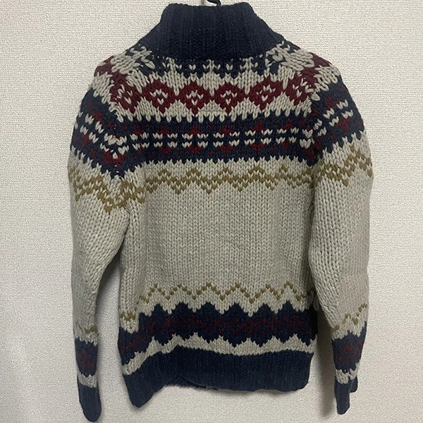 Flash Report Cowichan Sweater Wool Knit M Hand Knitted American Casual Ivy Prepp - Image 2 of 4