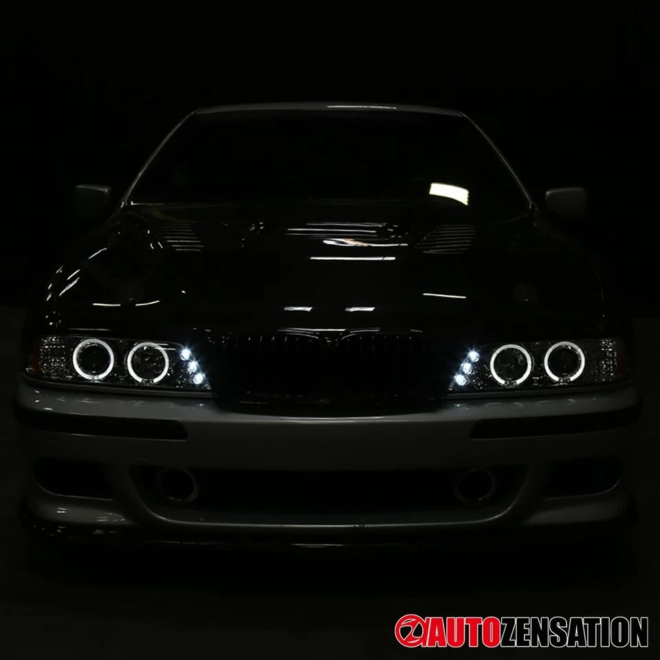 Fit 1996-2003 BMW E39 525i 528i 540i LED Halo Projector Headlights Left+Right - Imagem 4 de 4