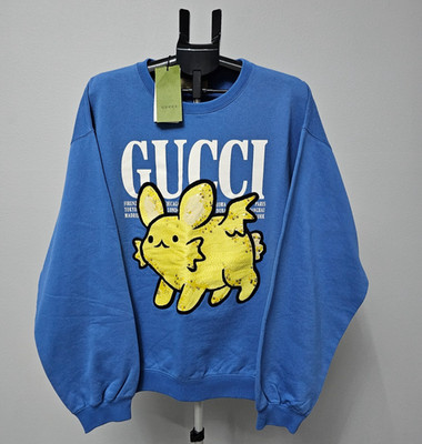 Gucci Sweatshirt XL Pikarar Angela Nguyen Year of Rabbit Blue NWT Authentic