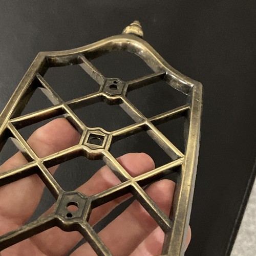 Vintage Ajax 856 Rückenplatte dekoratives Design Antik Messing Oberfläche 8,5” x 3,5” - Bild 3 von 5