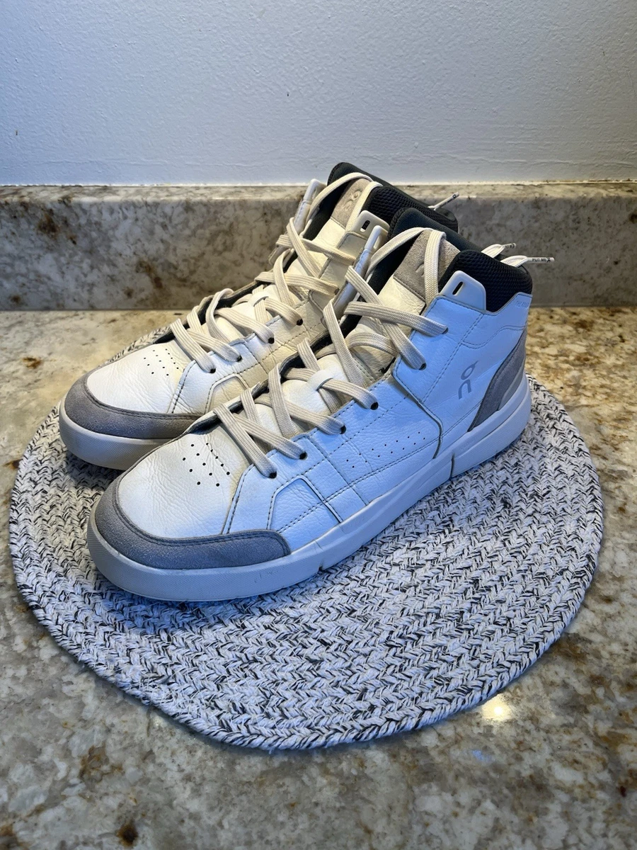 On THE ROGER Clubhouse Mid Men\'s Sneaker White/Green Leather Lace-Up Size 7.5 ON The Roger Clubhouse Mid White Green for sale | eBay main image 4