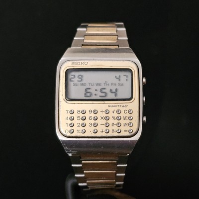 1978 Seiko C153-5007 Vintage Men's Calculator Quartz Digital Watch Bracelet