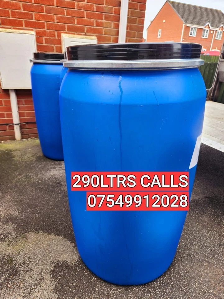 290 LTRS PLASTIC BARRELS DRUM FOR SHIPPING WITH LID AND LOCKING RING OR CLAP TOP - Image 2 of 4
