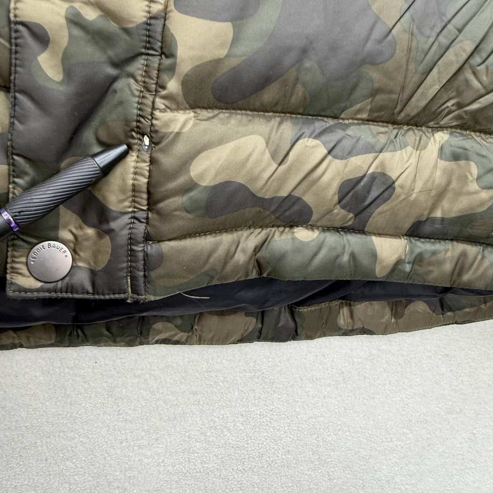 Eddie Bauer Para Hombres XXL Camuflaje Plumón Chaqueta Imitación Piel Capucha Invierno Verde Foto 4 de 4