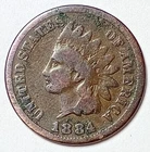Indian Head Penny Lot of "1" VERY NICE 1884 GOOD OR BETTER°$ FREE SHIPPING $#V47
