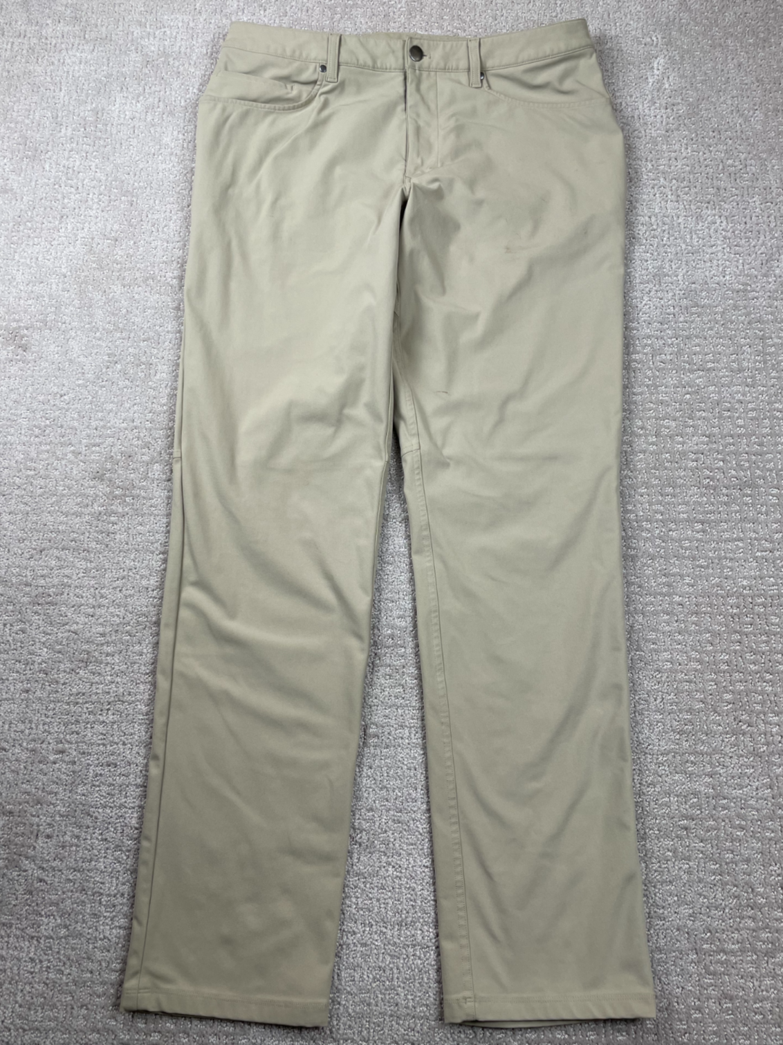 Lululemon Pants Mens 33 Beige ABC Slim Fit Trouser Warpstreme Utilitech Active