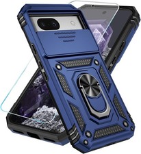 SunStory Case for Google Pixel 8A with HD Screen Protector  Slide Blue