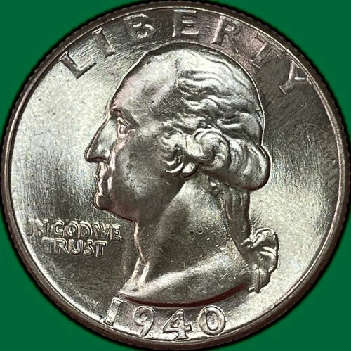 1940 Washington Quarter Silver Brilliant Uncirculated BU Coin #36527