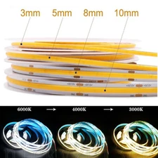 12V 24V 5M COB FOB LED Flexible Strip Light Ra90 Rope Tape IP44 for Car Cabinet