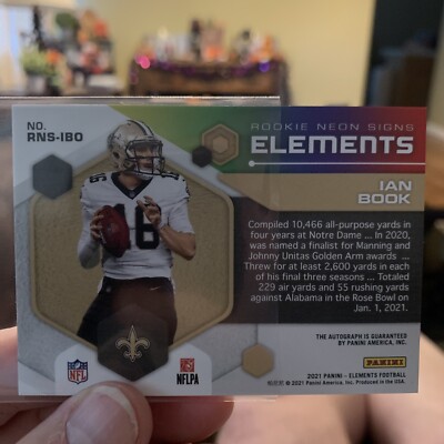 ian サイン 2021 Ian Book Panini Elements Rookie Neon Signs Autograph RC
