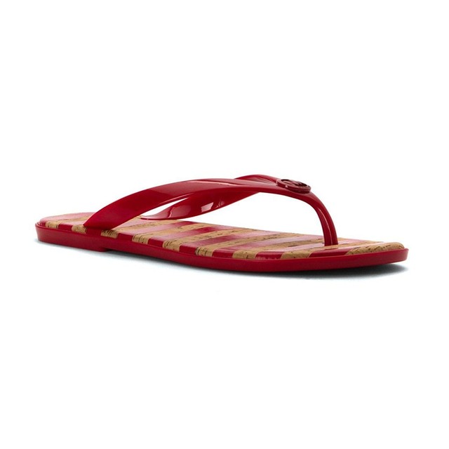 Michael Kors Jet Set Jelly Red Crimson Flip Flop Sandal Size 8m for sale online | eBay
