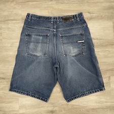 Southpole Mens Y2K Wide Leg Baggy Denim Jean Shorts Tag Hip Hop Blue Size 38