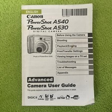 Canon Powershot A540 A530 Digital Camera User Guide Instruction Manual 2006