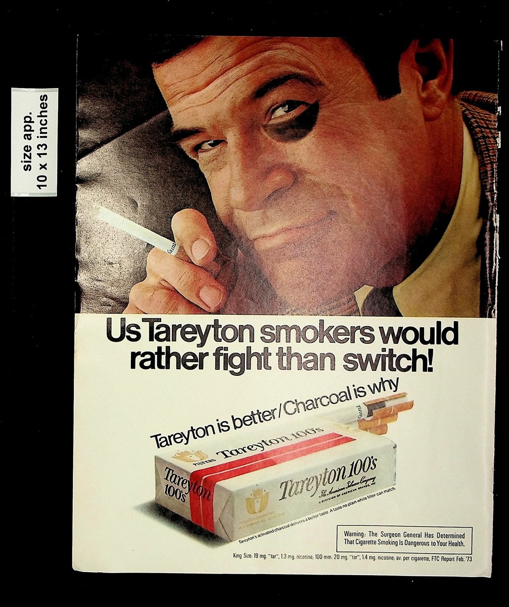 tareyton 100 cigarettes 100's TAREYTON 100'S CIGARETTES ORIGINAL 1969