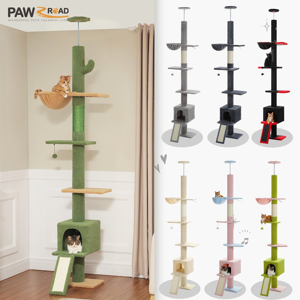cat scratching post for corners Corner Cat Wall Set with Steps & Scratching Post main image 0