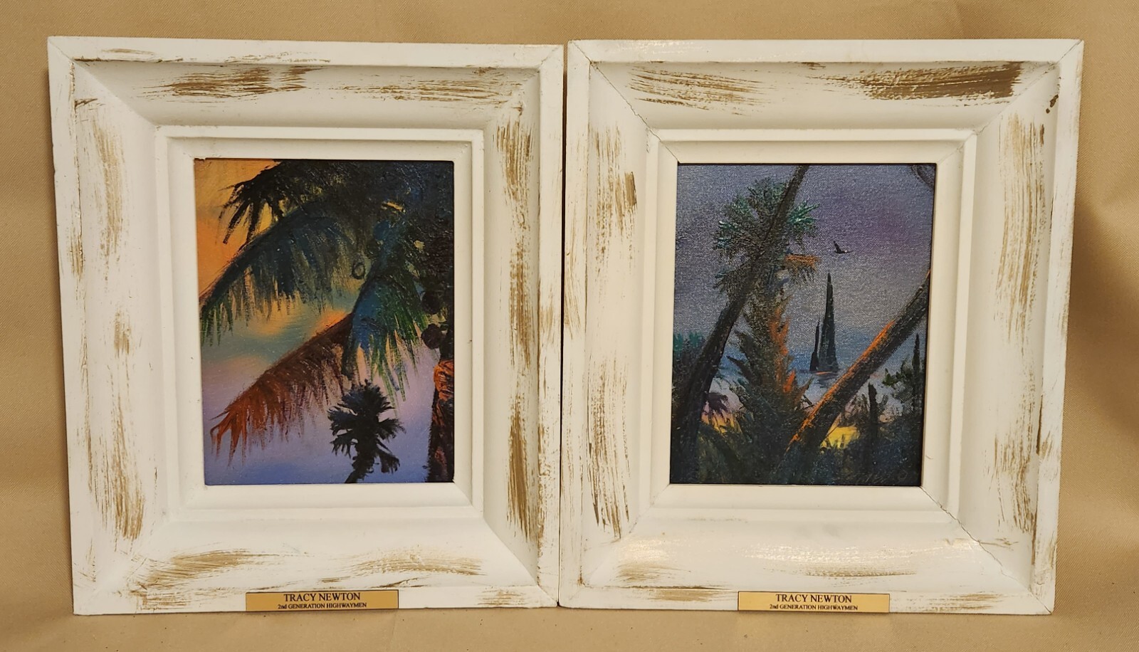 TRACY NEWTON (SON OF HIGHWAYMAN SAM NEWTON) SIGNED OIL CANVAS 2 PAINTINGS FRAMED eBay