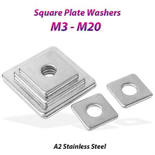 M3 - M20 A2 Stainless Steel Square Plate Washers For Wood Construction