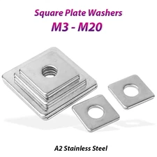 M3 - M20 A2 Stainless Steel Square Plate Washers For Wood Construction