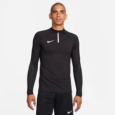 Nike Strike Drill Top Mens Black Medium Dri Fit Slim Fit Thumb Hole Soccer NWT