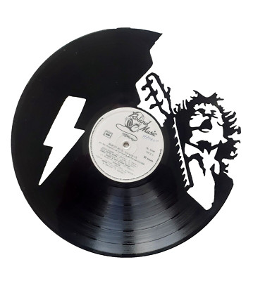 ACDC Handgefertigte Vinyl LP Geschnitten Deko Wanduhr Geschenkidee PopArt Rock