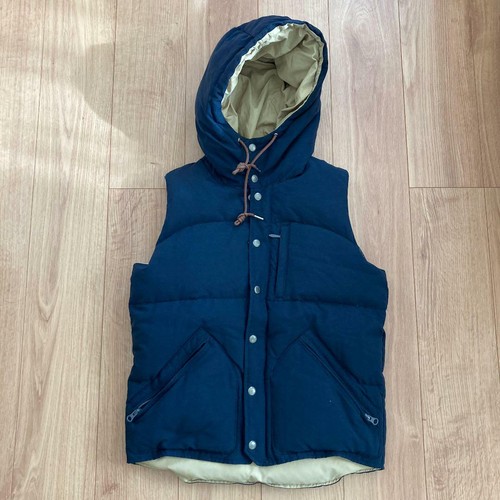 BEAMS PLUS Hooded Down Vest Navy Men's 